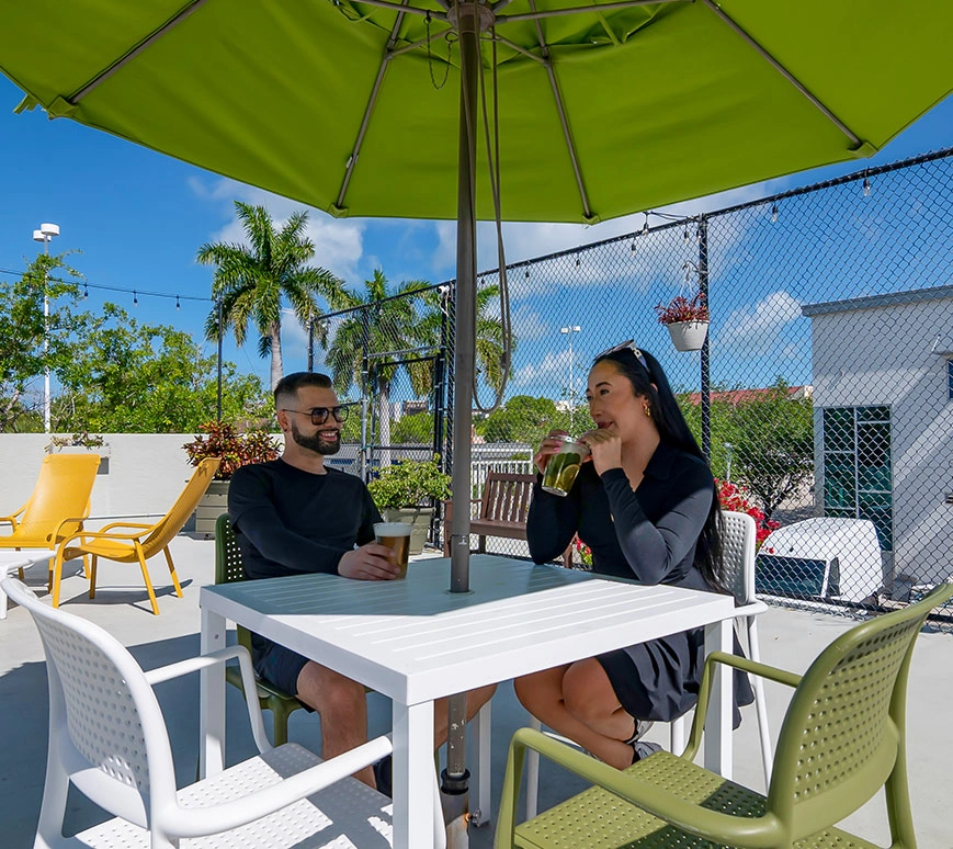 Guests Enjoying the Outdoor Terrace