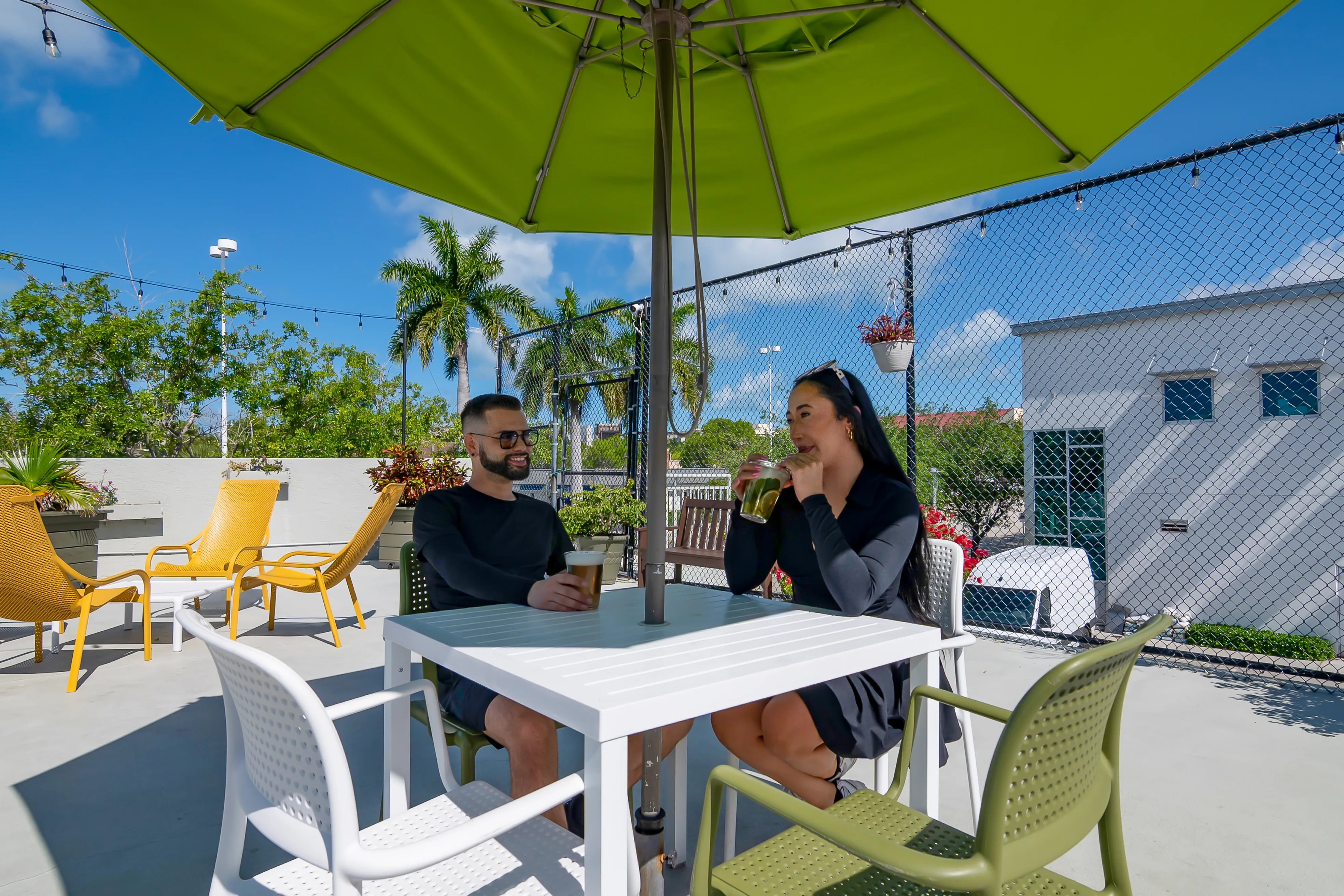 Guests Enjoying the Outdoor Terrace